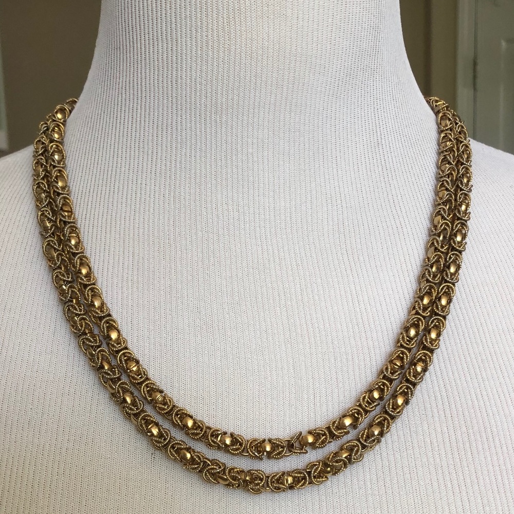 Vintage Gold-Tone Double Strand Necklace